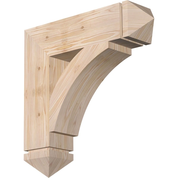 Ekena Millwork Thorton Arts & Crafts Smooth Bracket, Douglas Fir, 5 1/2"W x 24"D x 24"H BKT06X24X24THR03SDF - main